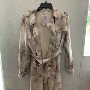 Philosophy faux suede trench coat size Small